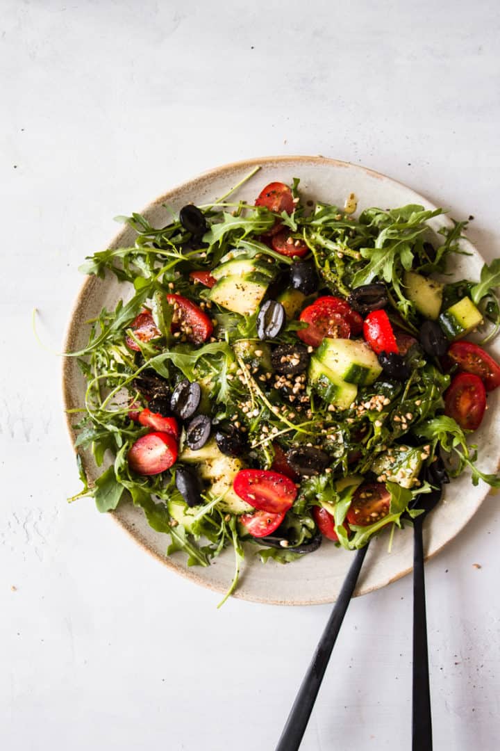 Mediterranean tomato cucumber salad