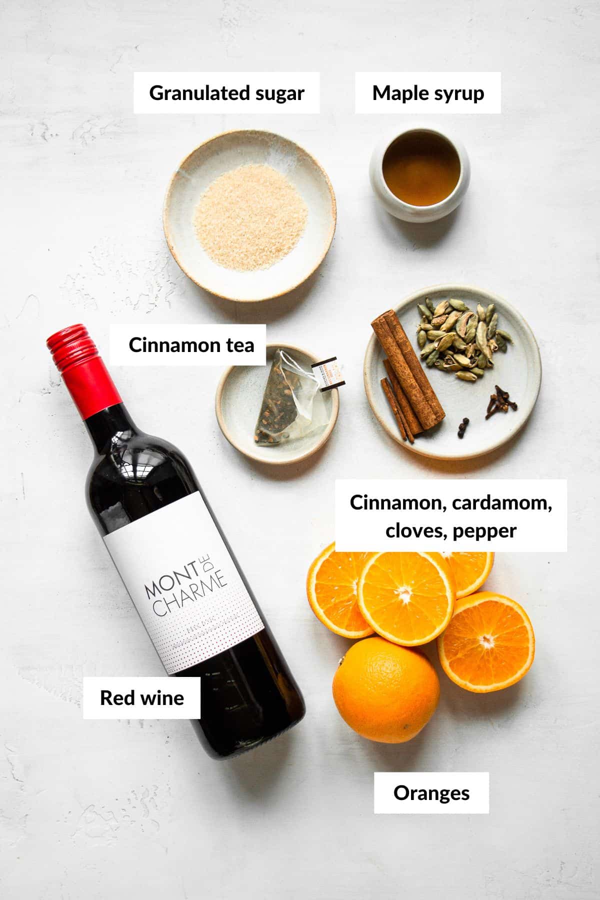 Red wine shop ingredients