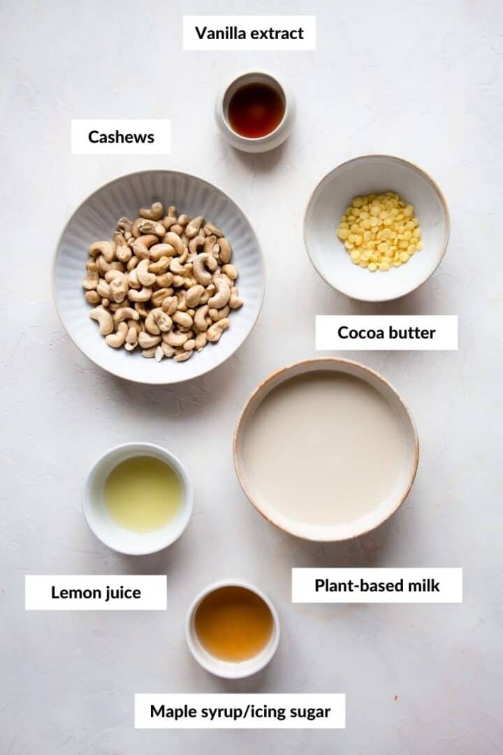 Ingredients in small bowls.