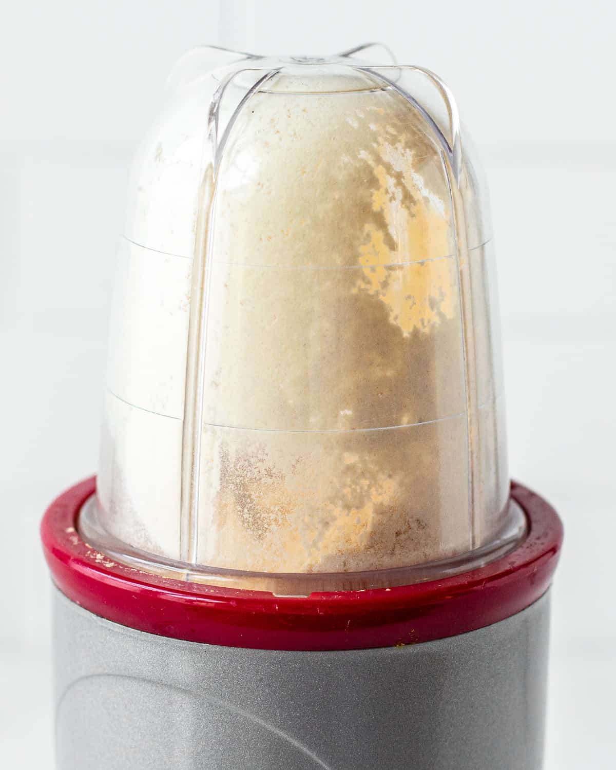 Chickpea flour in a small blender.